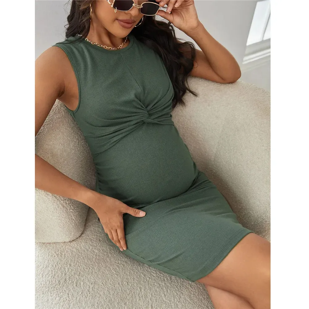 Dresses Casual Maternity Knitted Dress For Pregnant Women Straps Stretchy Maternity Photography Dresses For Pregnancy Clothes Photoshoot