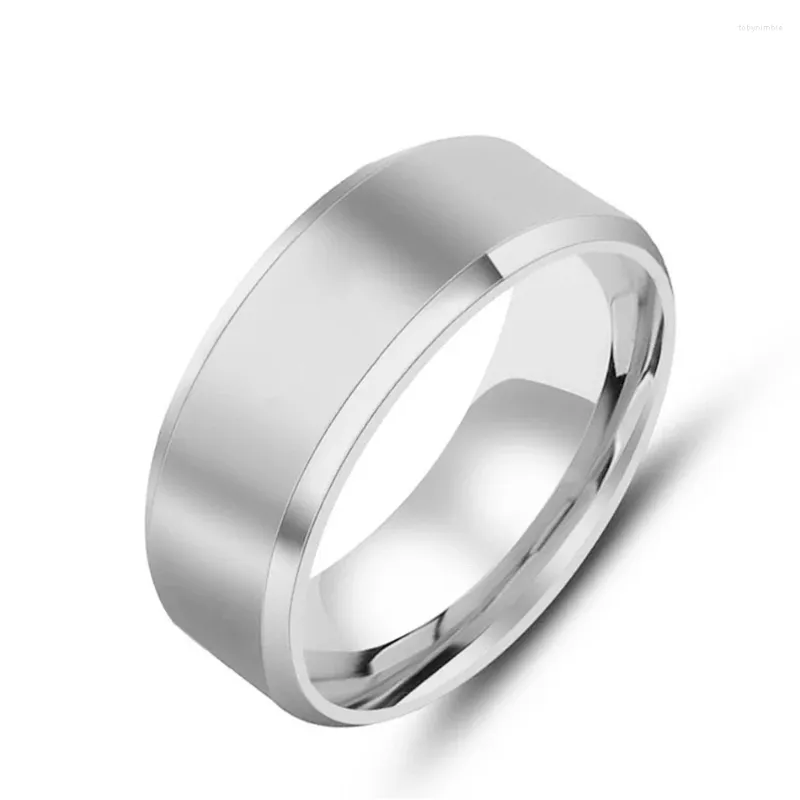 Klusterringar ring män smycken dekorationer finger tillbehör 8 mm bredd för kvinnor mode titan stål anillos mujer