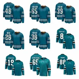 Mens Hockey jersey 8 Joe Pavelski 9 Evander Kane 19 Joe Thornton 39 Logan Couture 88 Brent Burns