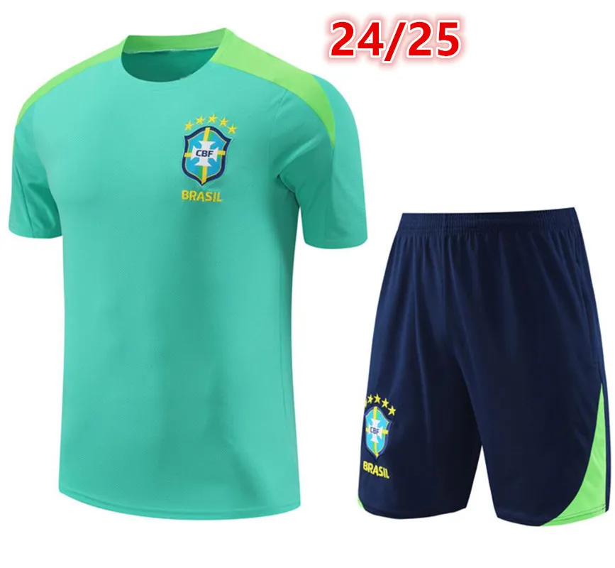 2024 2025 قميص التدريب على كرة القدم البرازيلية قميص 24 25 Brasils Mens Kids Football Trackssuit Dorts