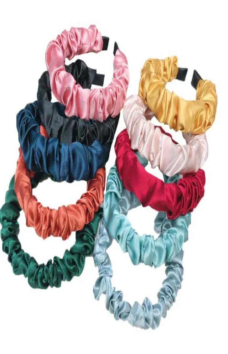 Fashion Satin Silk Solid Color Scrunchies Elastic Hair Bands Women Girls Elegant Accessories Ponytail Holder Hair Ties Rope5612724