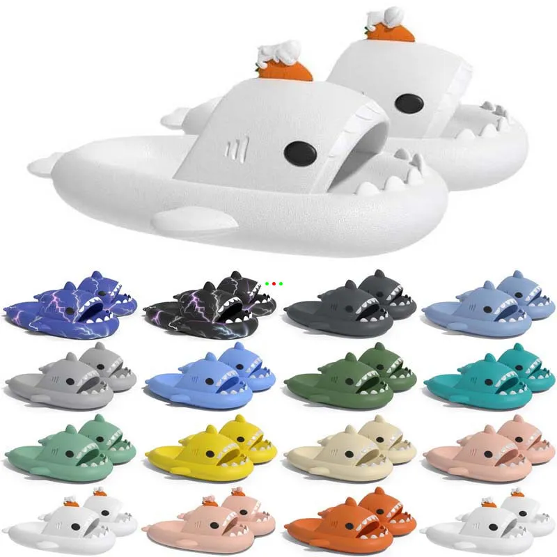 Gratis fraktdesigner Shark Slides Sandal Gai Sliders för män Kvinnor Sandaler Slide Pantoufle Mules Mens Womens Slippers Trainers Sandles Color208