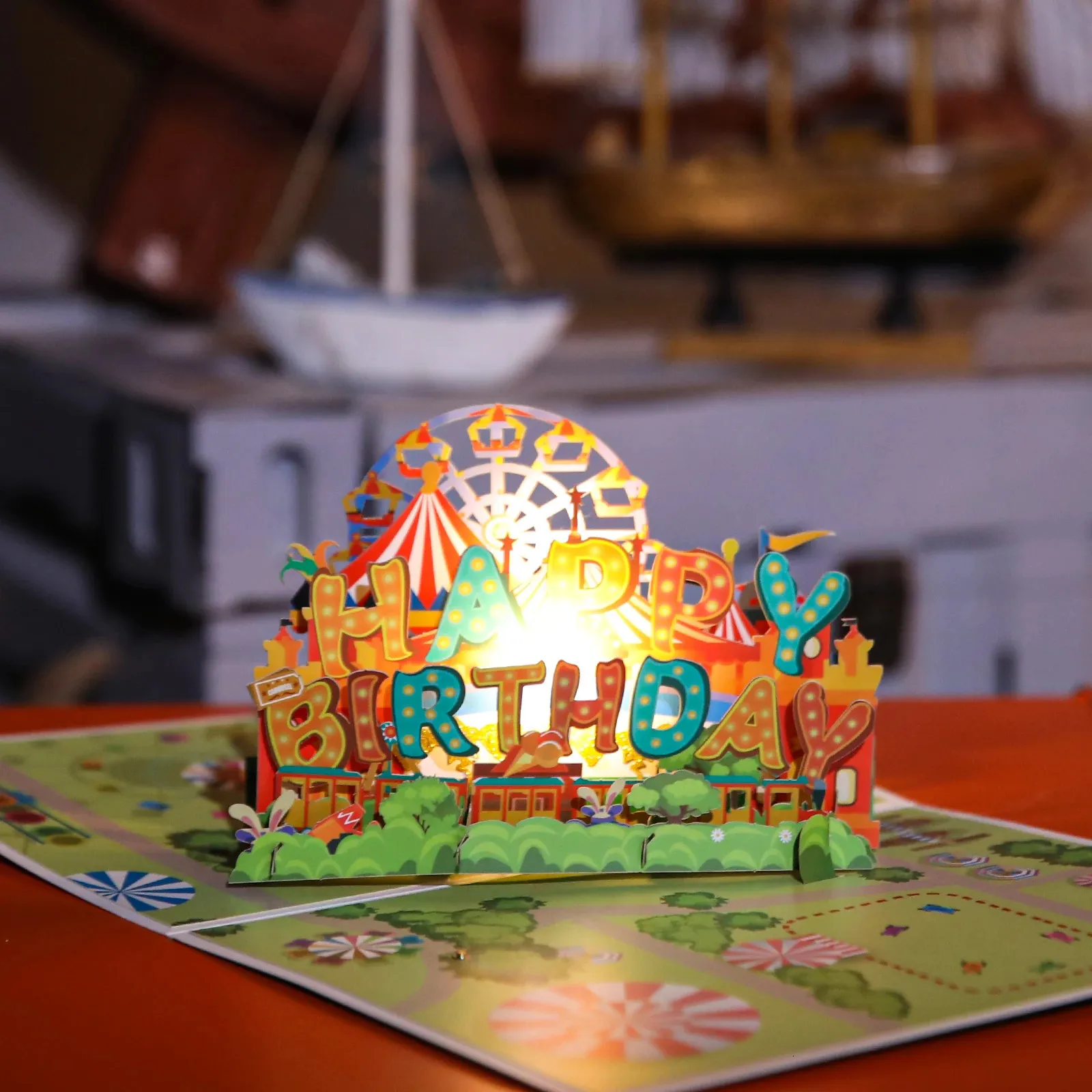 3D Birthday Cards Musical Pop Up Greeting Card With LED Light And Music ...