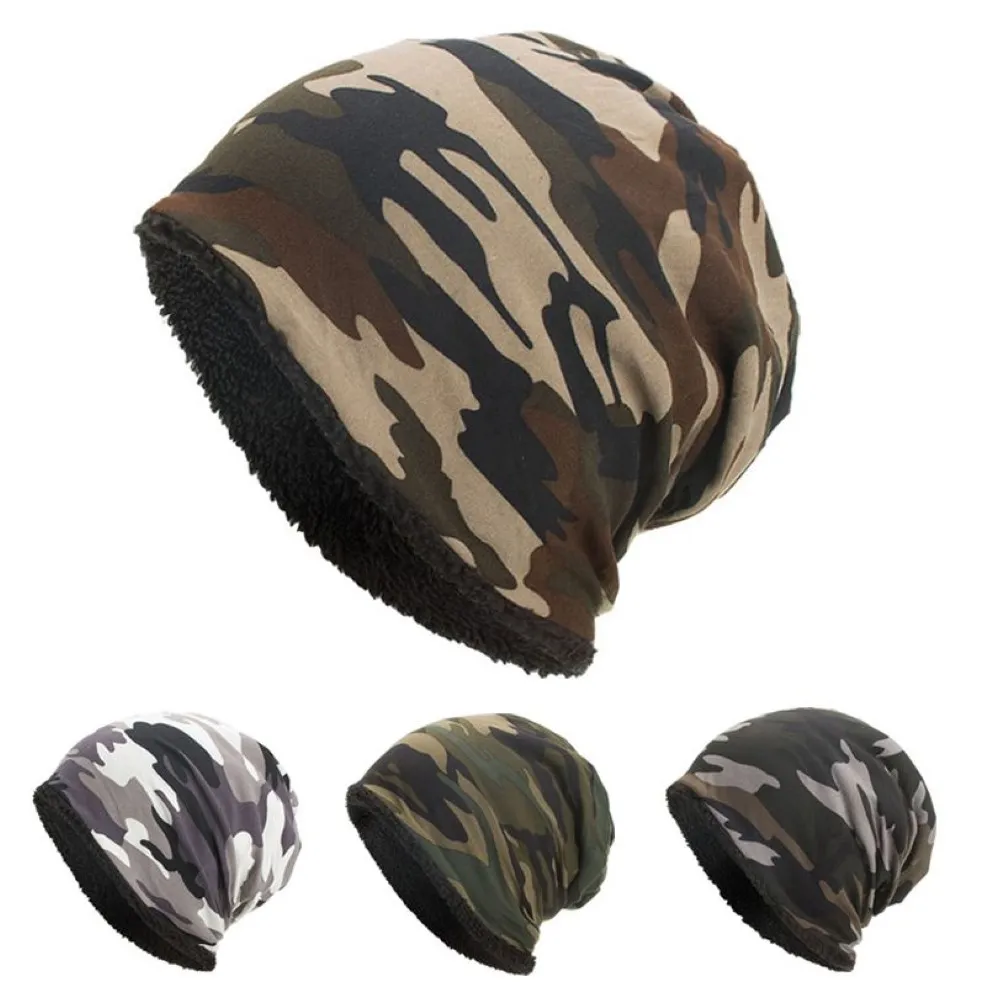 Beanie Kafatası Kapakları Kamuflaj Unisex Sıcak Kış Pamuklu Kayak Beanie Şapkaları Erkekler Kadın Camo Hat Fashion234c