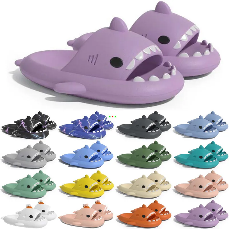 Frete Grátis Designer Shark Slides Sandália GAI Slipper Sliders para Homens Mulheres Sandálias Slide Pantoufle Mules Mens Womens Chinelos Treinadores Sandles Color140