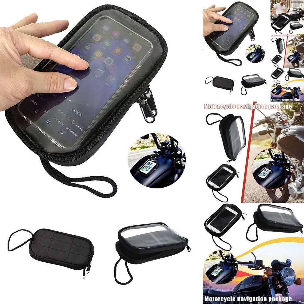 Ny motorcykel magnetisk bränsletank vattentät mobil säte påse telefon transparent väska hållare oljecell ph n8r7 ny