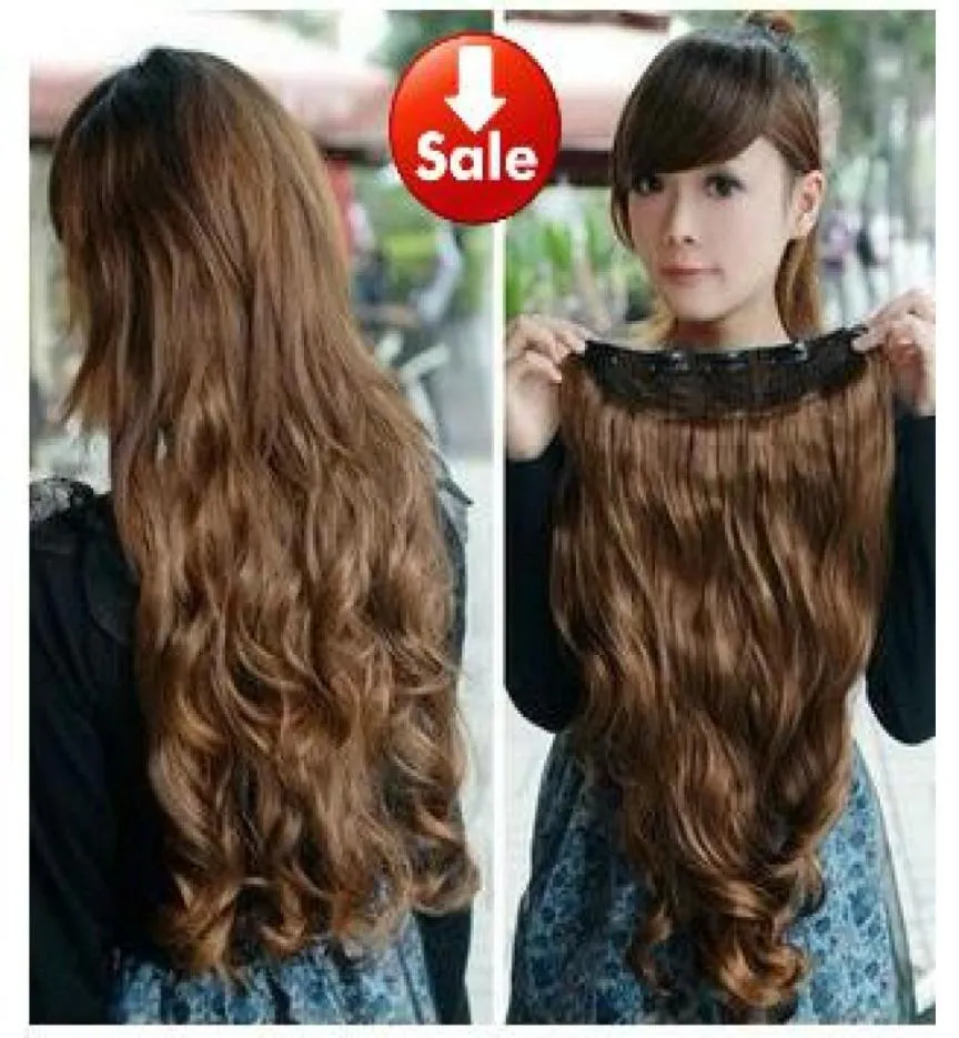 Ladies039 extensions de cheveux synthétiques à clips 12 couleurs 1 pièce pour tête complète pièces de cheveux synthétiques 1251410