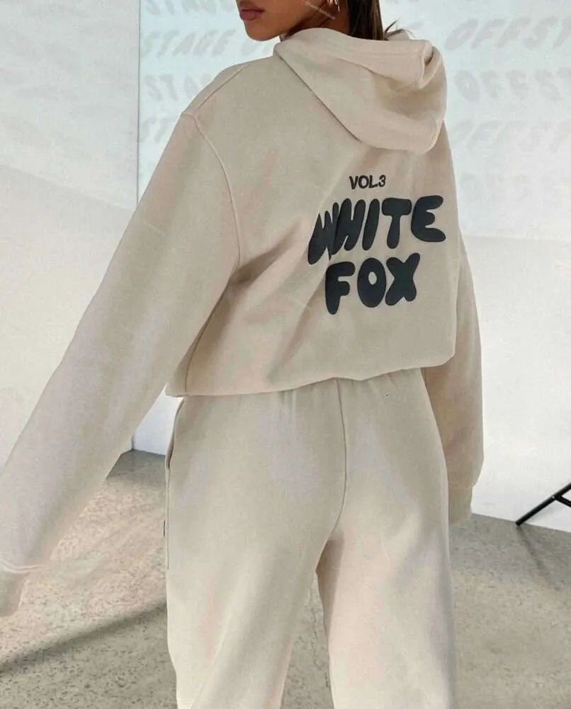 Tracksuit White Designer Fox Hoodie Set Two 2 -Piece Set Women Herrkläder sportig långärmad tröja med huva med huva Tracksuits Spring Autumn Winter SMA 66