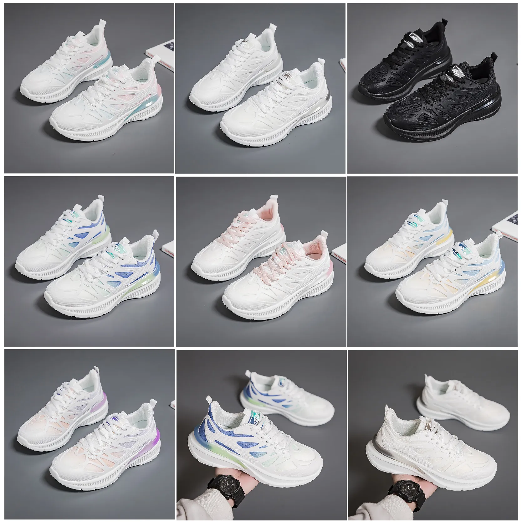 2024 Summer Nowy produkt buty do biegania projektant dla mężczyzn Kobiety Modne trampki Białe czarne różowe siatka-0148 Surface Women Outdoor Sports Treners Gai Sneaker Buty