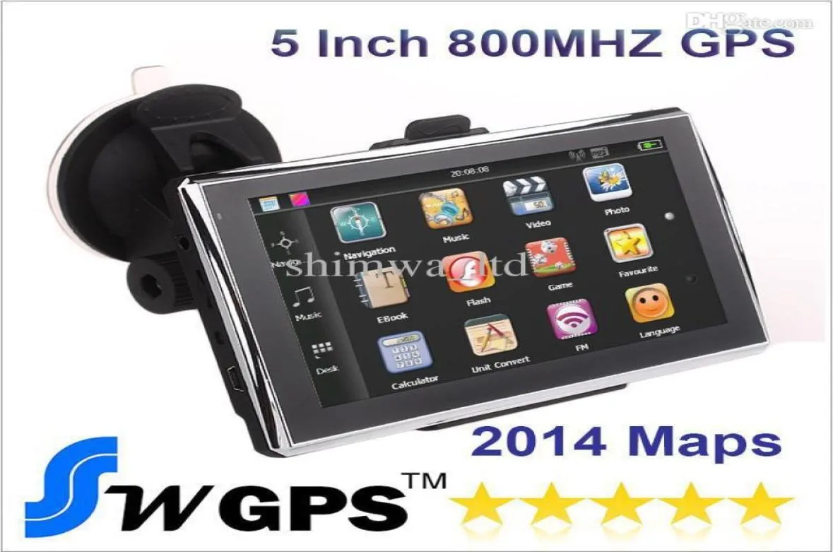 5 Polegada navegação gps do carro mtk ms2531 800mhz 912s cpu transmissor fm wince 60 ram 128mb construído em 4gb flash com novo 9503388