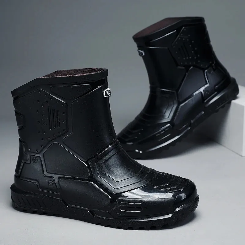 Parzival Autumn Autumn Winter Men Water Boots for Rain High Top Ankle Galoshes 캐주얼 고무 부츠 여성 레인 부츠 드롭 240228