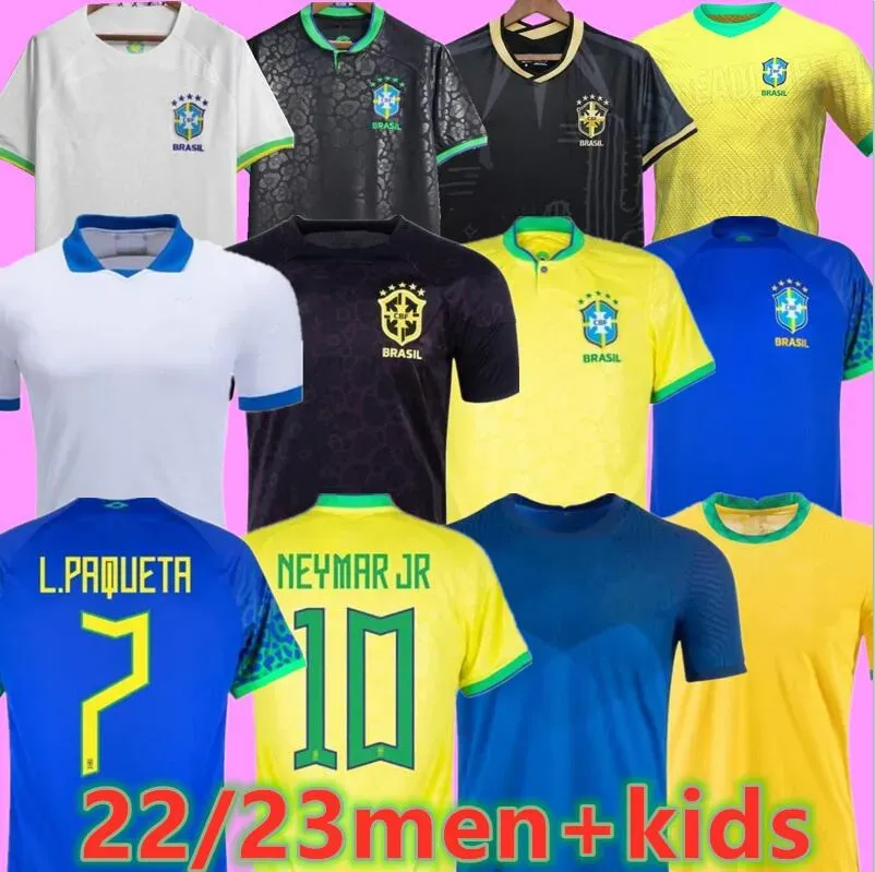 2024 Бразилия Вини -младший.Футбольный Джерси Бразил Касемиро 23 24 25 Национальная команда G.Jesus Men Kids Kit Sets Jersey Paqueta T.Silva Ричарлисон Футбольная рубашка Neymar Retro Retro