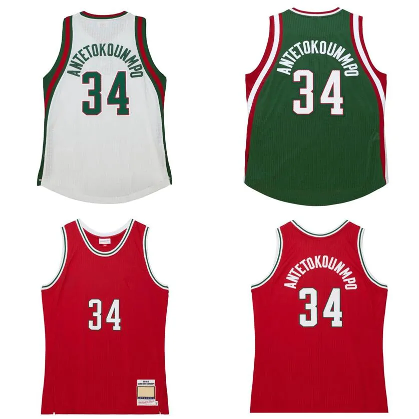 Dikişli Basketbol Formaları Giannis Antetokounmpo 2013-14 14-15 mesh parke klasik retro forma erkek erkek kadınlar gençlik s-6xl