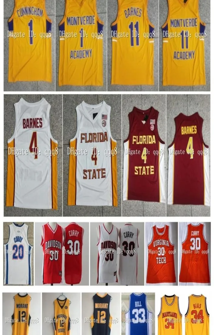 Na85 Ja Morant Murray State Racers College Basketball Jerseys Montverde Academy Cade Cunningham Scottie Barnes Steph Curry Davidso9791370