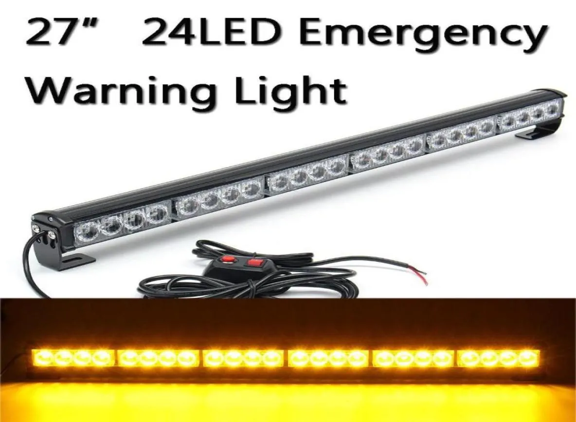 أضواء الطوارئ 12V 24 LED شاحنة سيارة LED Strobe Light Bar Beacon Warning Roof Lamp Laff Brackard Lazard Lavorings Amber1561245