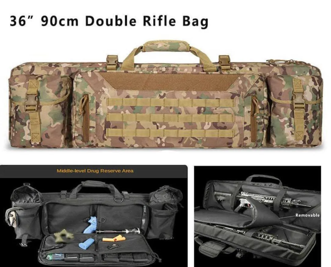 Tactical 36 Inch 90cm Double Rifle Bag Molle Gun Case Backpack for M4 Ak47 Carbine Airsoft Portable Bag Accessories for Hunting Q01875127