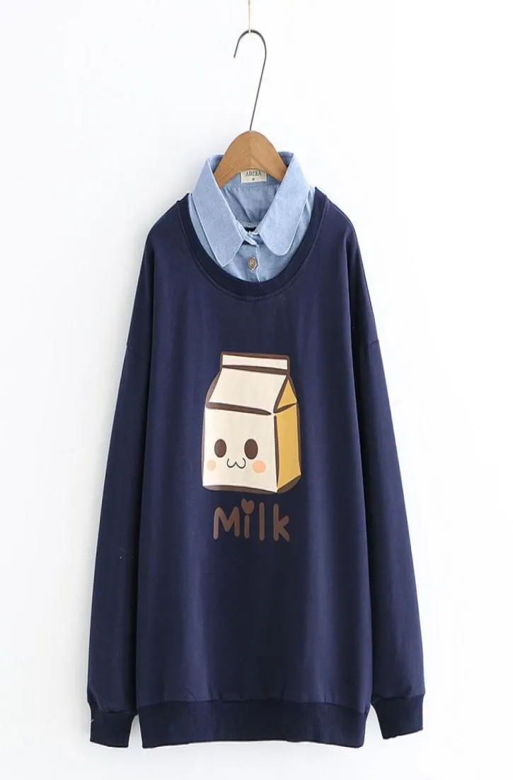 Tshirts学生の女の子長袖動物かわいいトップティーティーズ快適なプレッピースタイルクルーネックキッズ衣料