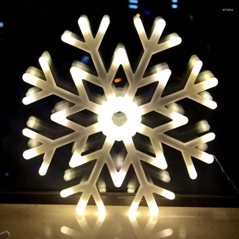 Decoraciones navideñas 1 unid LED Luz de copo de nieve Lámpara al aire libre Impermeable Árbol de Navidad Colgante Gota Fiesta Jardín Adornos de plantas con enchufe de la UE
