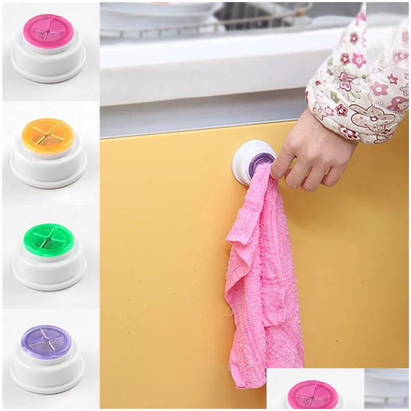 Porte-serviettes de cuisine Crochets de lavage Clip de chiffon Dishclout Support de rangement Serviettes de salle de bain Support suspendu Organisateur Tampon à récurer Supports à main avec Fas Dhsru