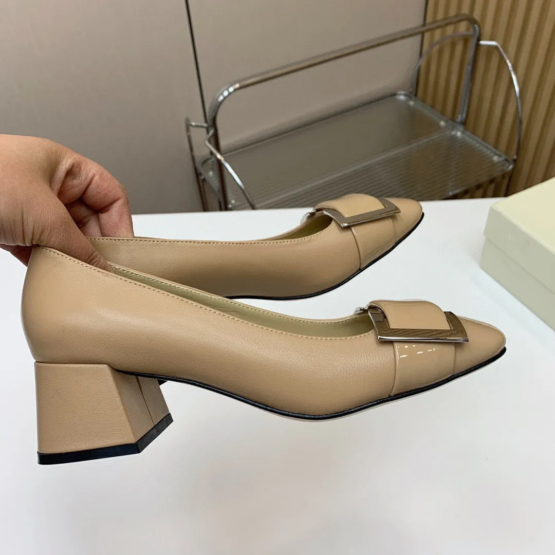 مصمم غير رسمي للأزياء نساء أحذية المكتب سيدة أسود أصلي من الجلد مستدير أخمص القدم