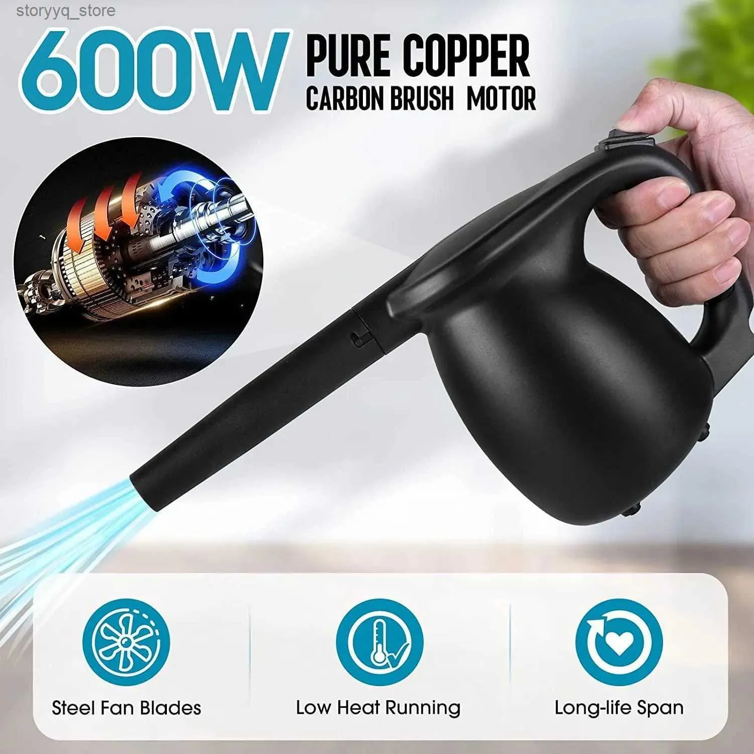 Cleaning Brushes Electric Compressed Air Duster 500W Air Blower Air Cleaner for Keyboard Computer PC Clean Hair DryerAir Pump for InflatablesL240304