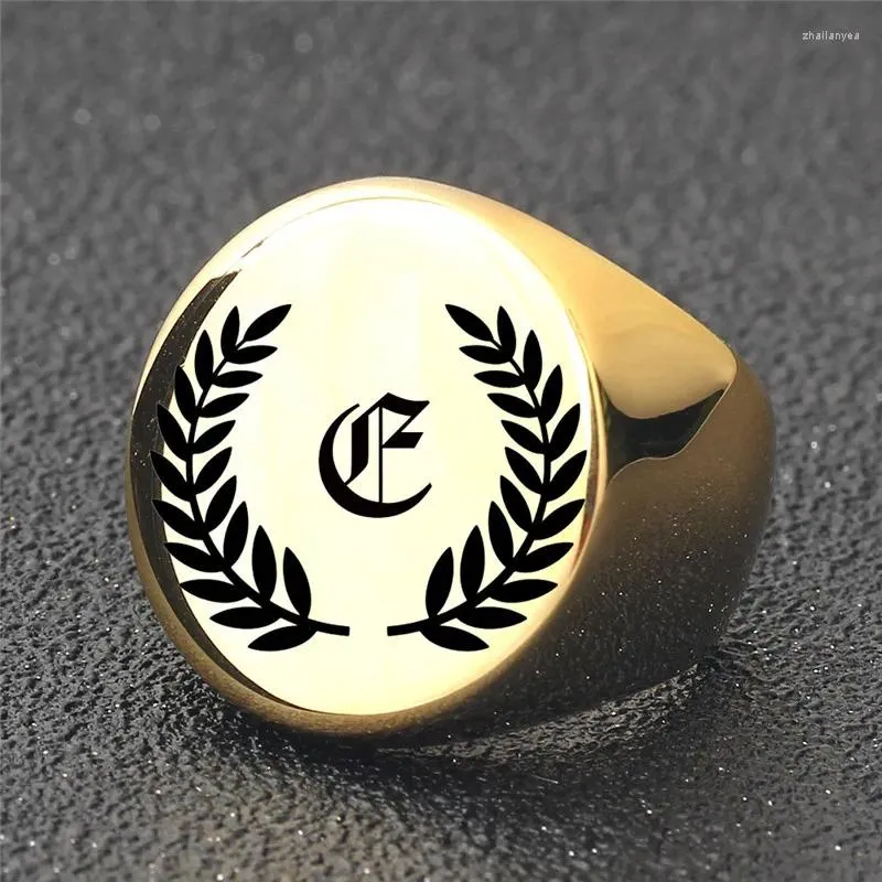 Clusterringen LETAPI Punk Vintage Bloem Bruiloft Sieraden Cadeau Goud Kleur Letter Woord Ronde Roestvrij Stalen Ring Voor Vrouwen