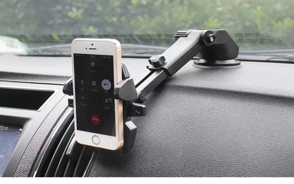 Creative car mobile phone stand multi functional telescopic dashboard car phone holder9134138