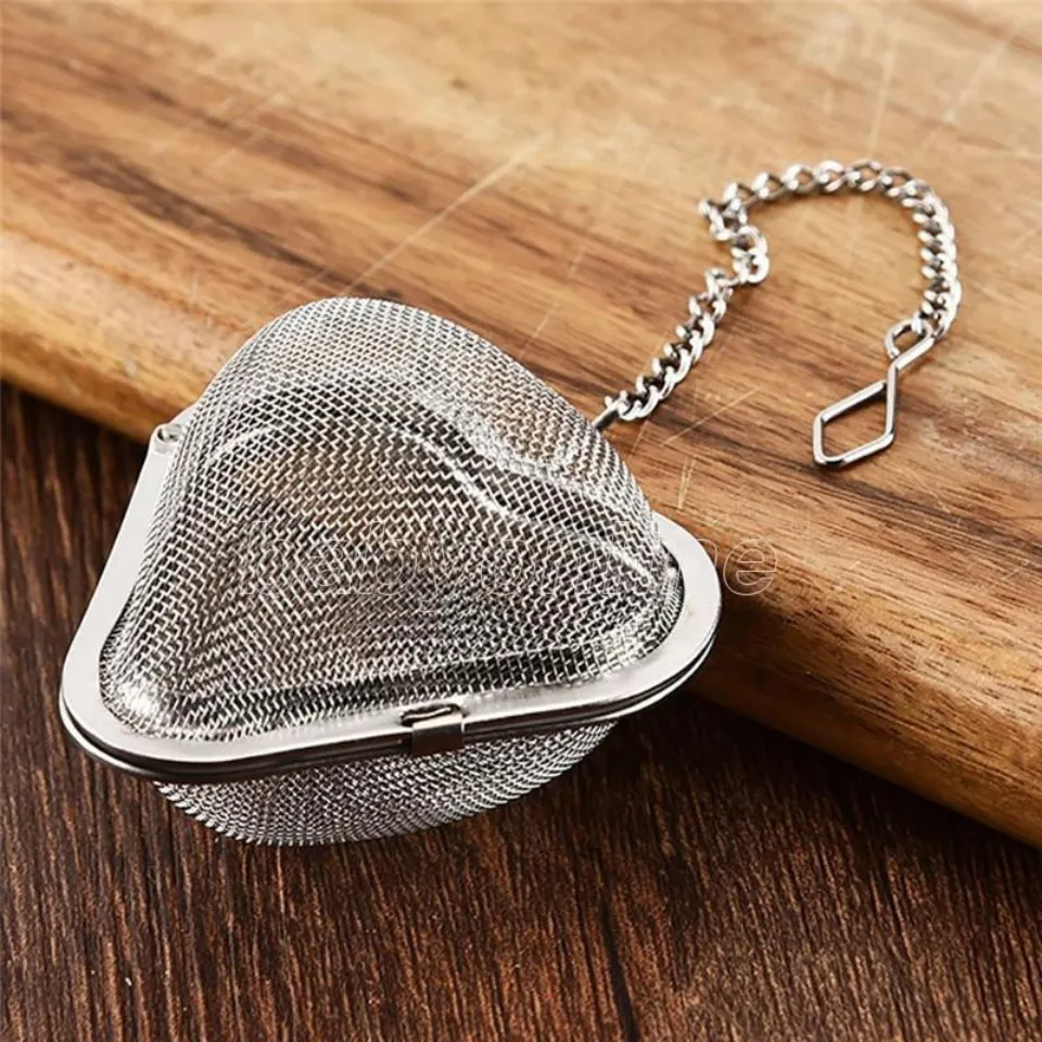 Colador de té de acero inoxidable Bloqueo de especias Malla Infusor Filtro de bola de té para tetera Infusor de té en forma de corazón FY5112 0302