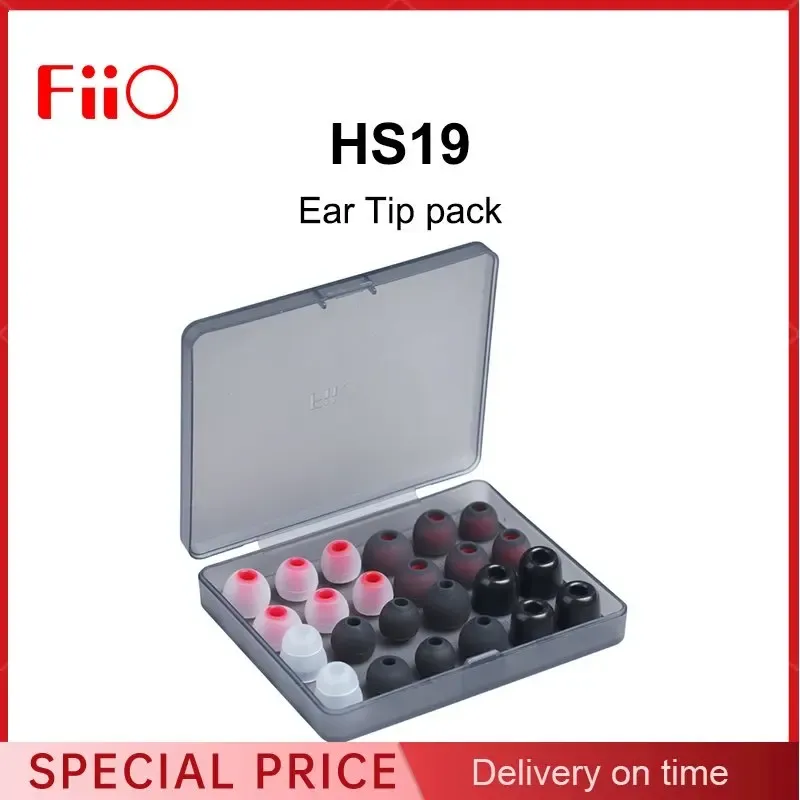 Accessories FiiO HS19 Silicone Replacement Ear Tip Pack Eartips 12 pairs for Fiio FD11 FH1s FD3 Pro