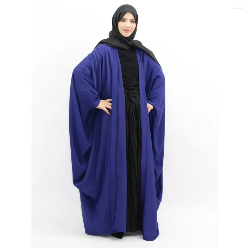 Etniska kläder kimono cardigan kvinnor batwing hylsa klänning eid ramadan blygsam islam traditionell öppen abayas bönplagg caftan mantel