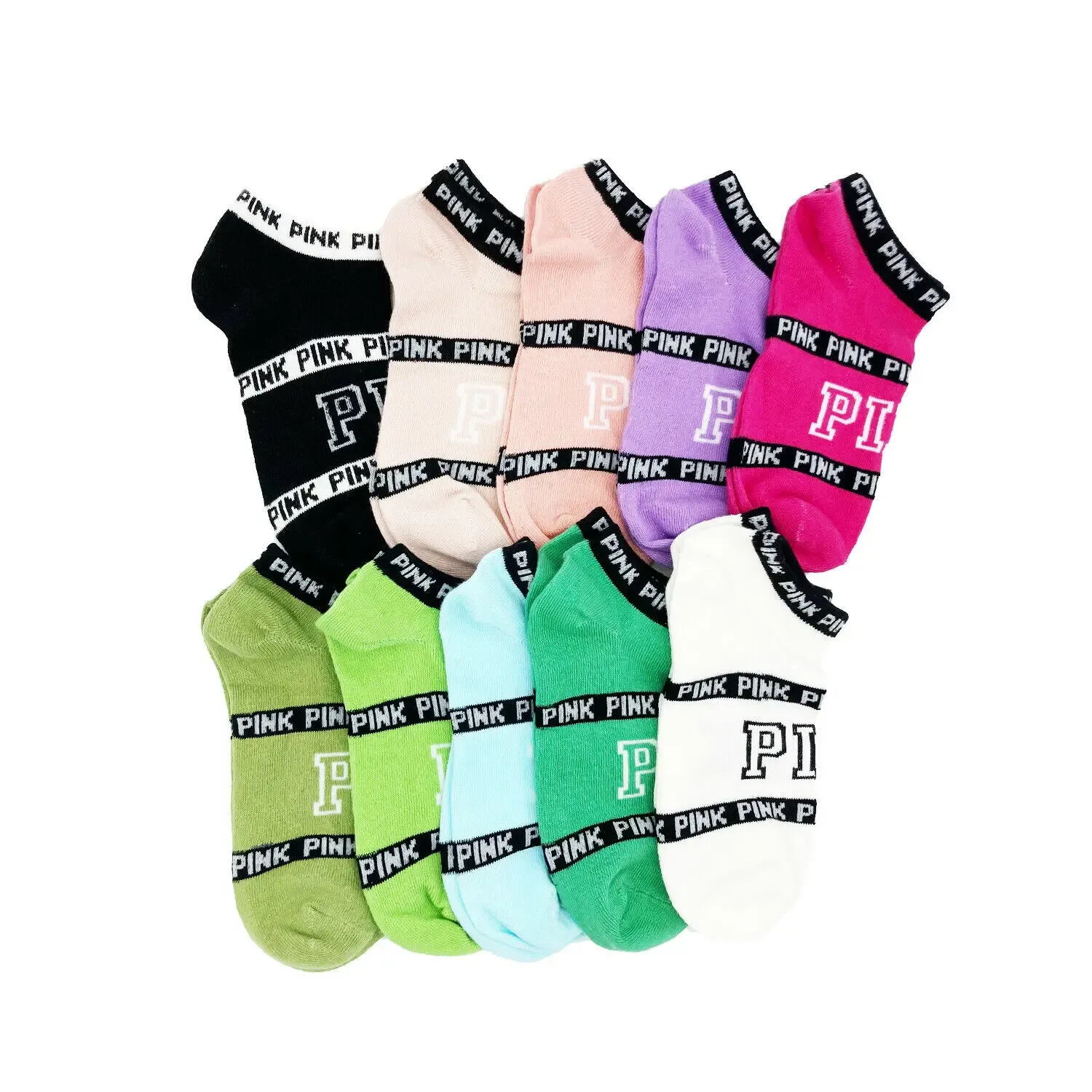 Avec étiquette rose noir chaussettes en coton pour femmes-chaussettes courtes de sport et de pom-pom girl respirantes FY7268 par mer 0302