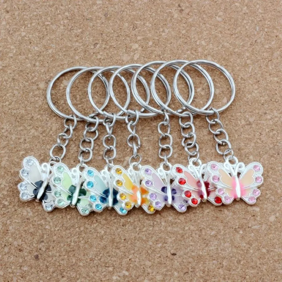 MIC 70PCS Mix Kleur Mode DIY Materiaal Accessoires Set Vijzel Drip Olie Legering Vlinder Riem Kettingen sleutelhanger 003555255s