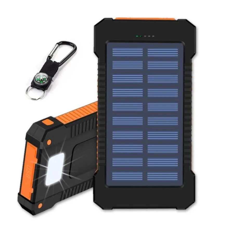 20000mAh solar Power Bank Highlight LED 2A Output Cell Phone Portable Charger and Camping lamp for outdoor charging5174412