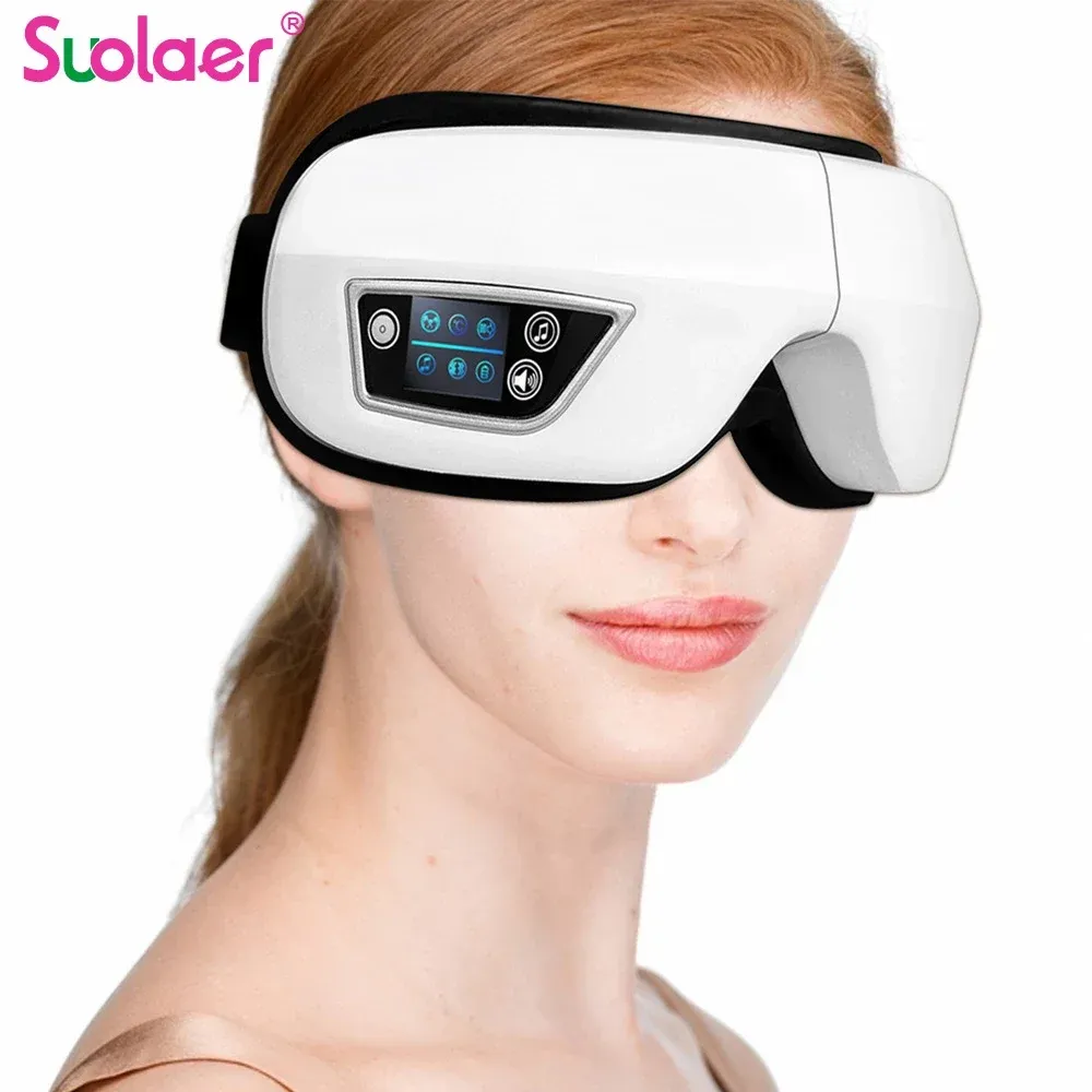 Rilassamento 6D Smart Airbag Vibration Eye Massager Eye Care Instrumen Riscaldamento La musica Bluetooth allevia la fatica e i cerchi scuri con calore
