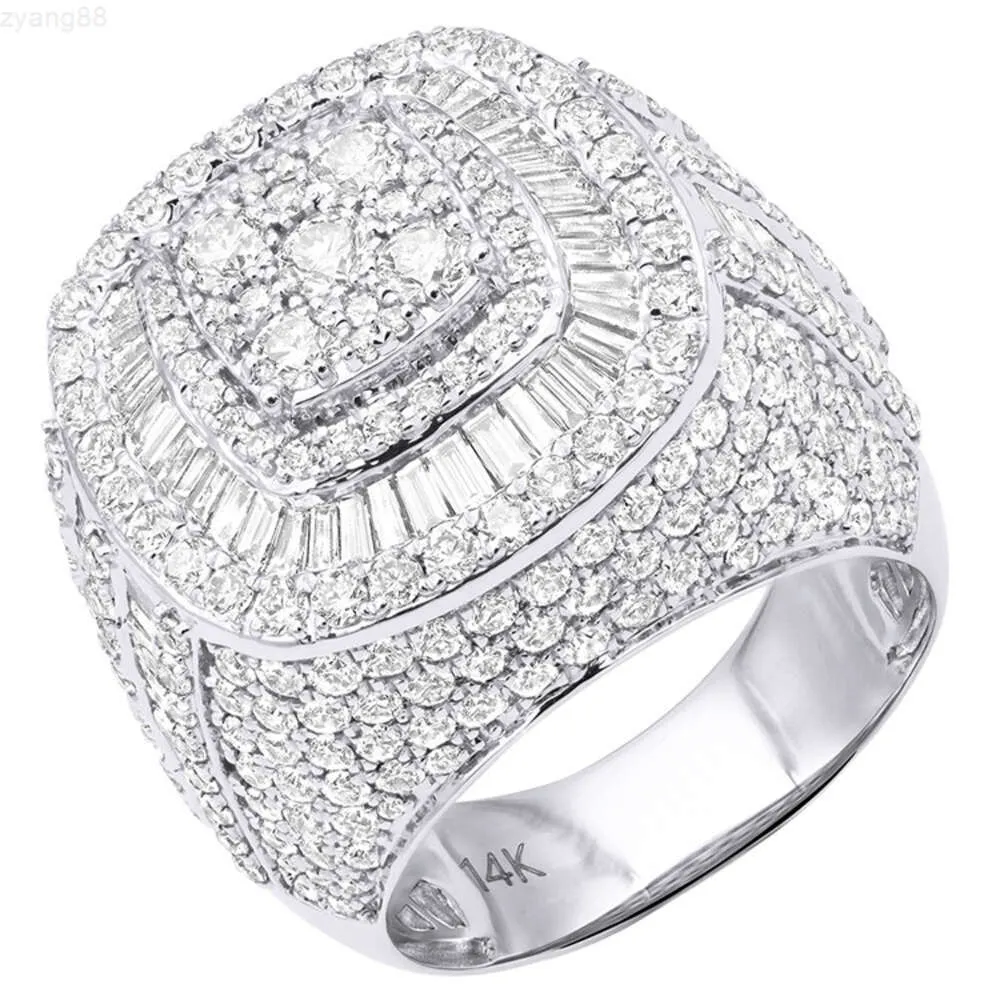Medboo Wholesale Jewelry 14k White Gold 7.00 Total Ctw Vvs Moissanite Diamond Pinky Ring Luxury Vintage Engagement Ring for Men