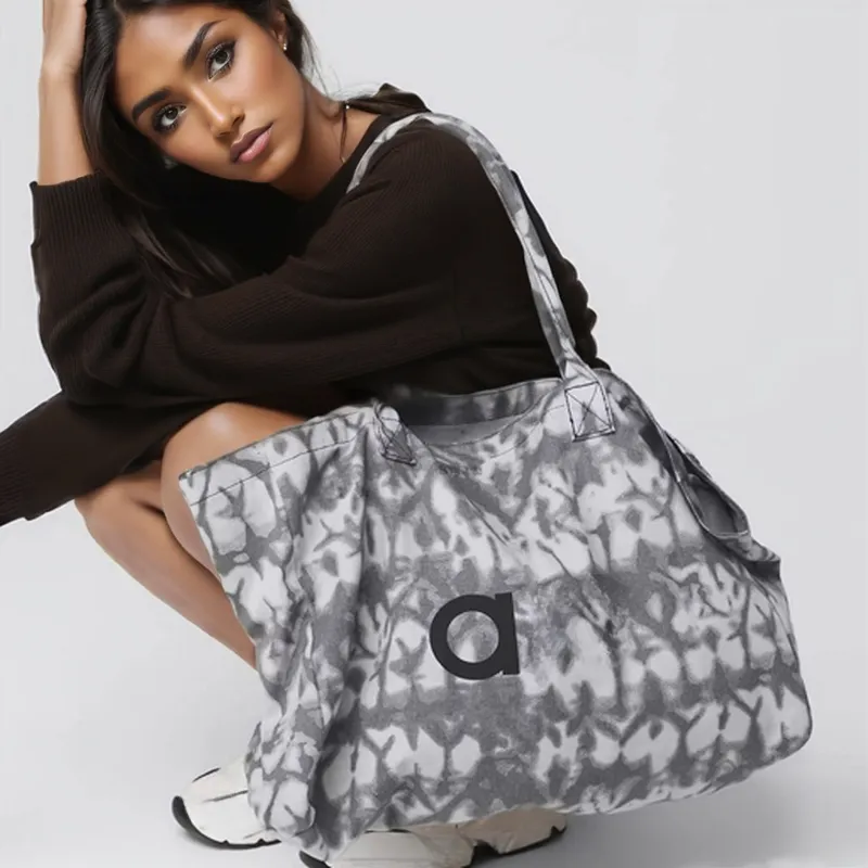 Al Yoga Tote Bag Fashion Print Sports Fitness Single Shoulder Handheld Bag unisex stor kapacitet shoppingväska fritidsutflykter som drar saker till arbete dukväskor