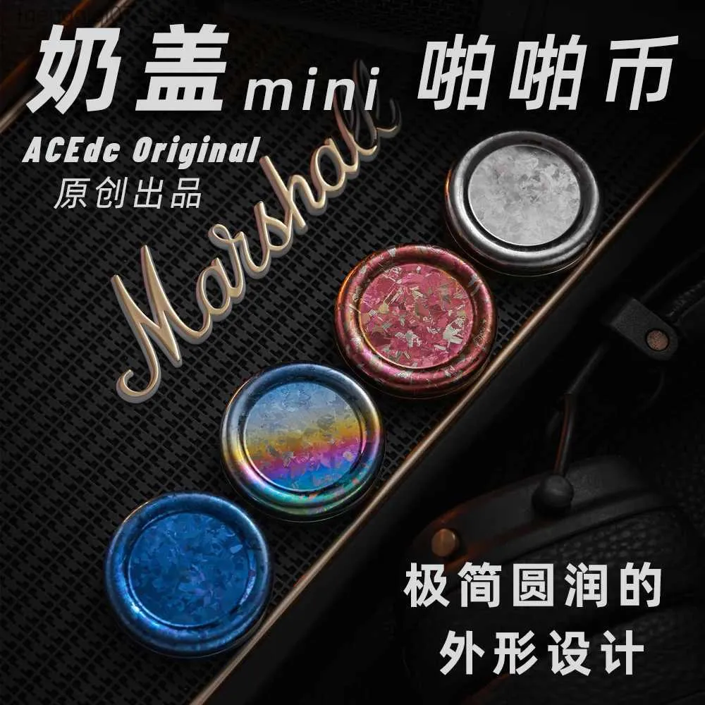 Beyblades Metal Fusion ACEdc Milk Cap Mini Snap Coin Fingertip Gyro Brinquedo de descompressão ppb L240304