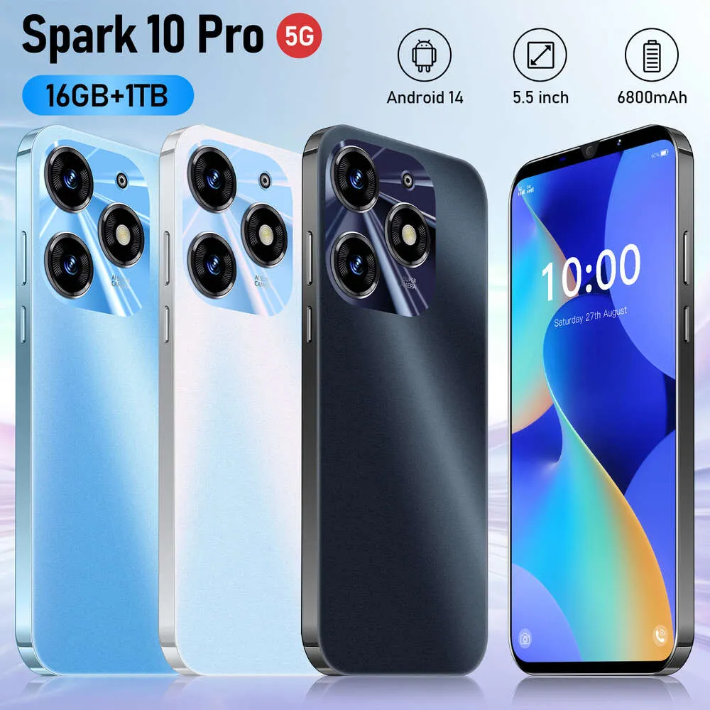 Cross Border Smartphone Spark10 Pro Hot Selling New 1+8G Foreign Language Machine Factory Direct Sales Smartphone 15