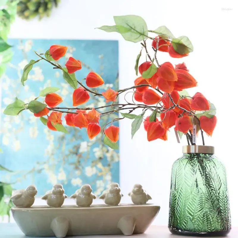 Dekorativa blommor Artificial Flower Fake Physalis Peruviana Cape Gooseberry Home Party Office Store Decorations 2024304