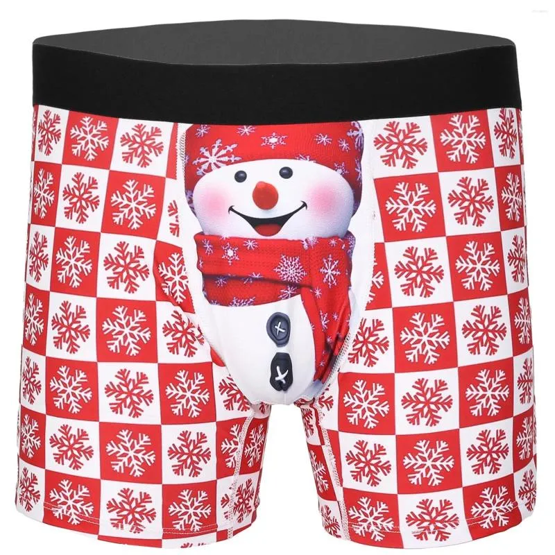 Sous-vêtements hommes adultes shorts de Noël culottes de fête de Noël sous-vêtements ceinture élastique boxer slip extensible vêtements de nuit respirants