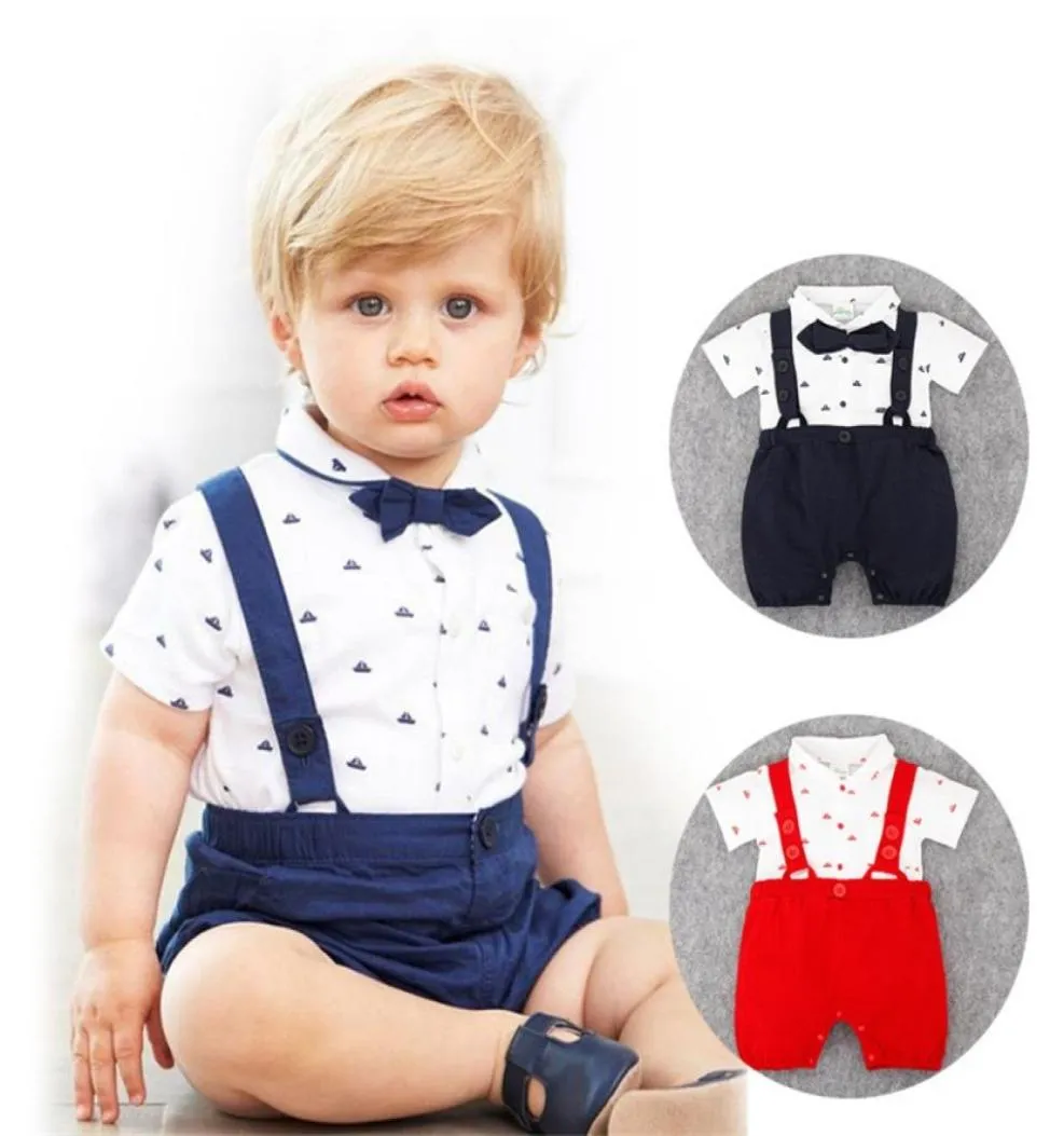 emmababy新生児の男の子の男の子服の服ボウロンパージャンプスーツパンツ紳士2pcsセットキッズ服1863 Z24366448