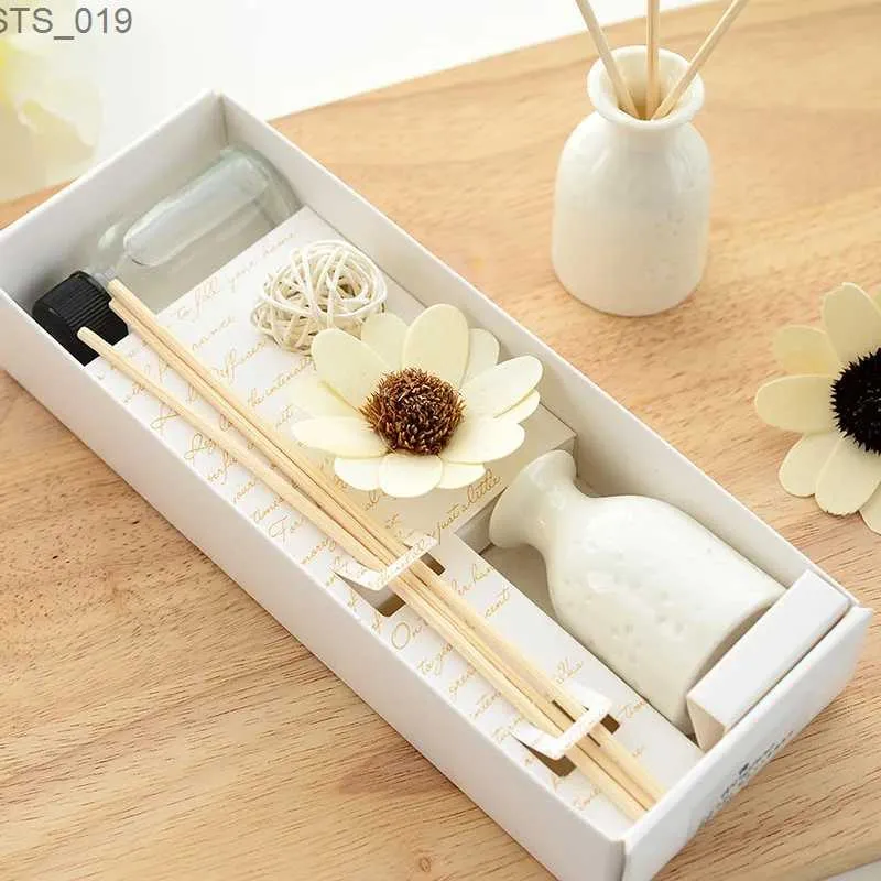 Doft 30 ml Fresh Air Office Aromatherapy Stick Fragrance Rattan Ball Reed Diffuser Set Sun Flower Gift Home Badrum Dekoration Set