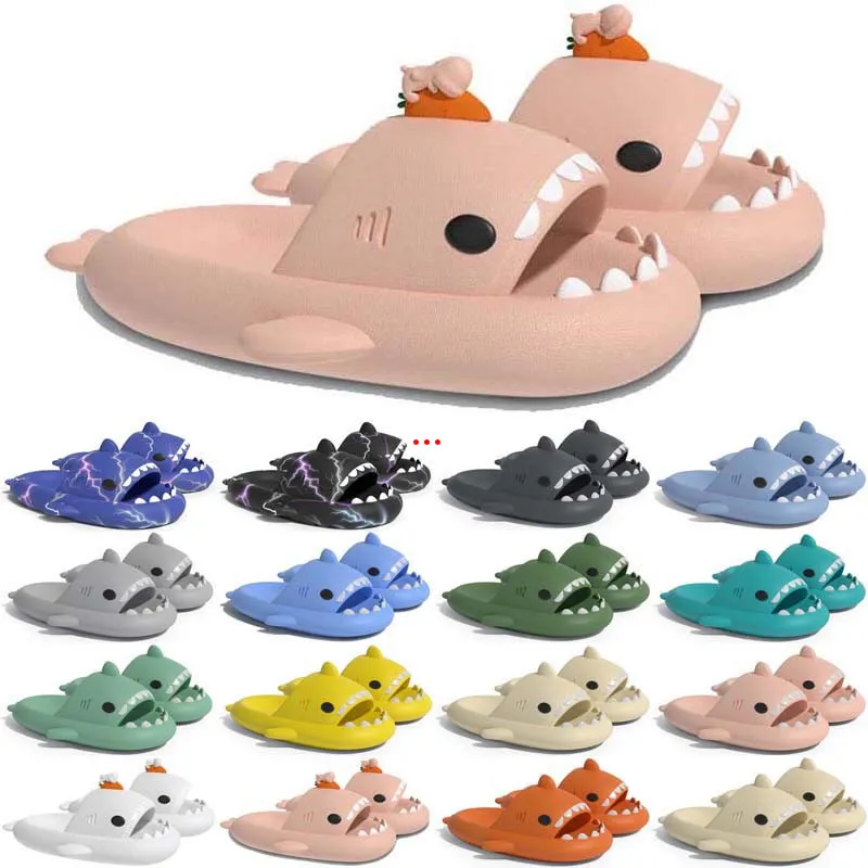 Kostenloser Versand Designer Shark Slides Sandale Slipper Sliders für Männer Frauen GAI Sandalen Slide Pantoufle Pantoffeln Herren Hausschuhe Trainer Flip Flops Sandles Farbe78