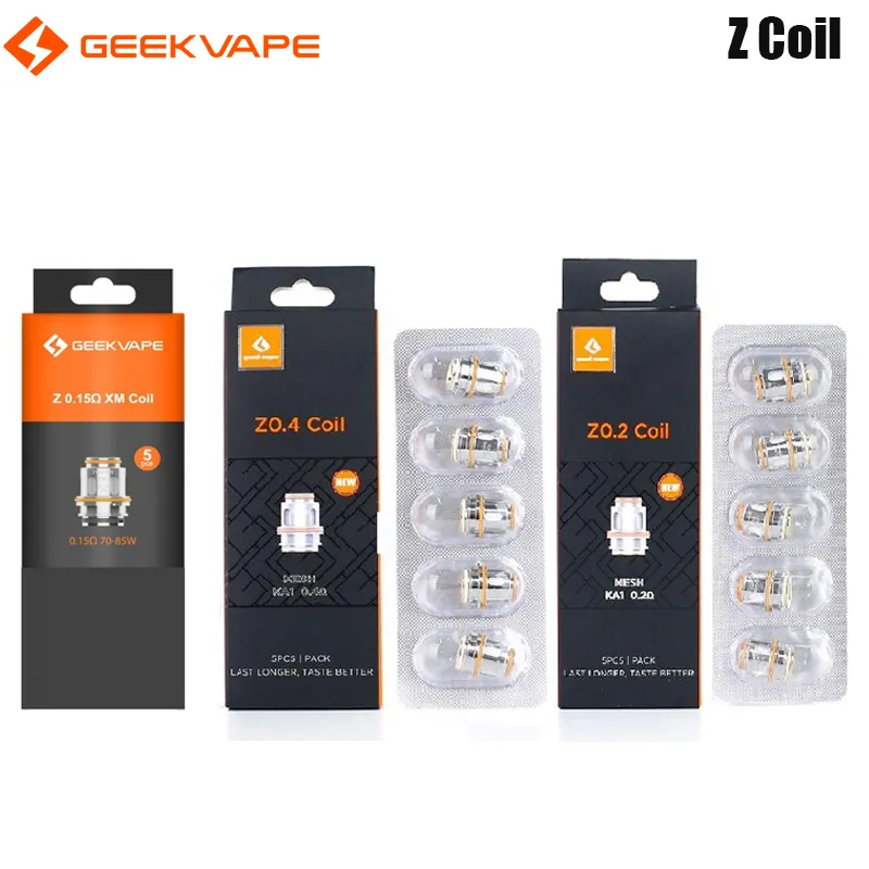 Geekvape Z Coil Mesh Z1/Z2/KA1/Z0.15/Z0.25/Z0.15 XM/Z XM pour réservoir Zeus Aegis Legend 2 L200/Solo 2/T200 kit/Z Fli Tank E Cigarette authentique