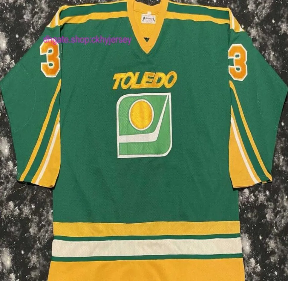 Nya tröjor sällsynta billiga sömmar retro sindys ihl toledo målutgers hockey tröja mens barn throwback tröjor2890031