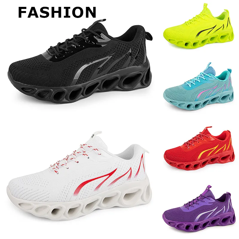 Erkekler Kadınlar Koşu Ayakkabı Siyah Beyaz Kırmızı Mavi Sarı Neon Yeşil Gri Erkek Eğitmenler Spor Moda Açık Atletik Spor Ayakkabı 38-45 GAI Color50