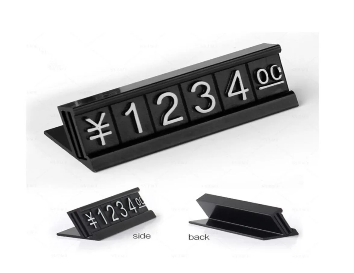 Tag Dollar Euro Number Digit Cubes Clothes Phone Laptop Jewelry Showcase Counter Label Sign Display Stand1903444