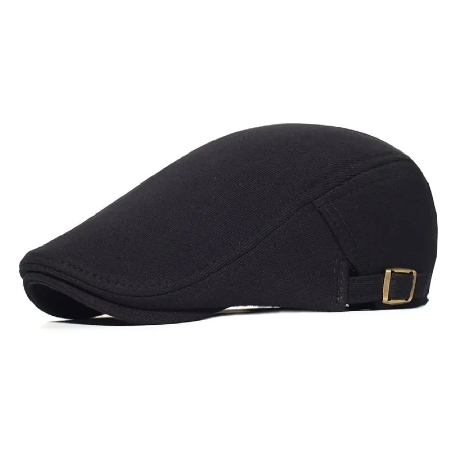 Cotton Adjustable Newsboy Caps Men Woman Casual Beret Flat Ivy Cap Soft Solid Color Driving Cabbie Hat Unisex Black Gray Hats 20122860