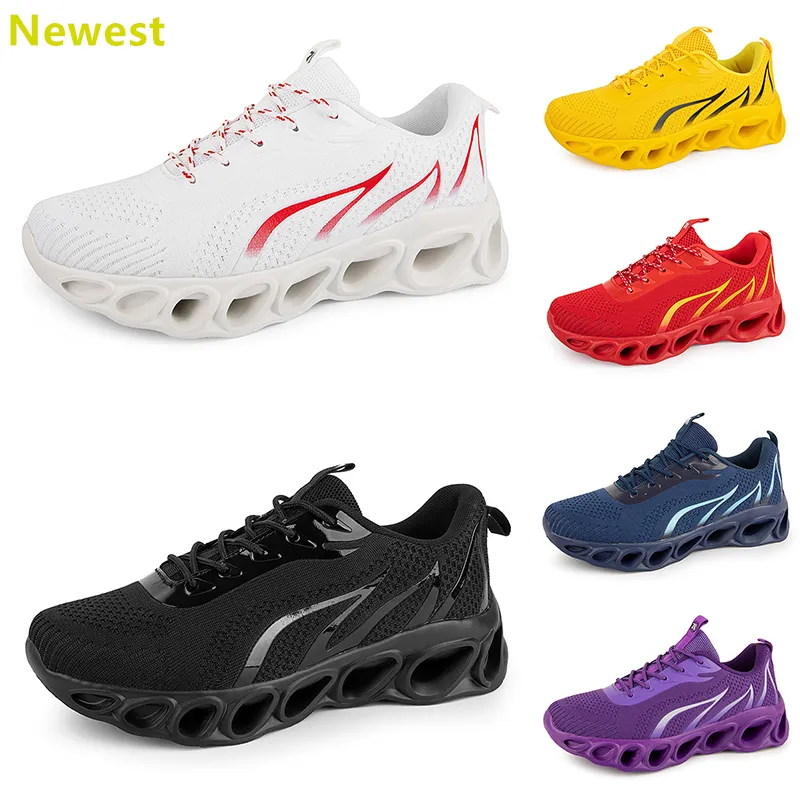 2024 Hot Sale Running Shoes Mens Woman Whites Navys Cream Pinks Black Purple Grey Trainers Sneakers andningsbar färg 91 GAI