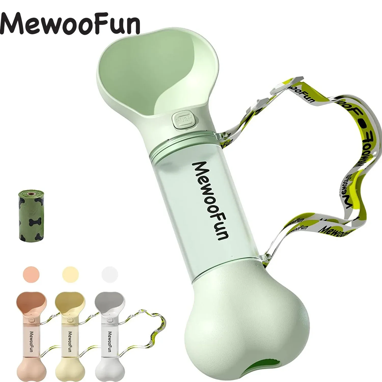 Alimentatori Mewoofun Cat Dog Water Bottle Feeder Bowl 2 in 1 A prova di perdite Portatile Moda Pet Potabile Strumento da viaggio all'aperto con sacchetto per la cacca